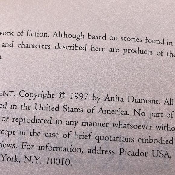 “The Red Tent,” Fiction Novel by Anita Diamant - Picture 9 of 12